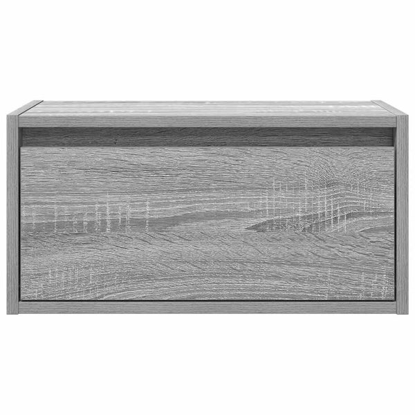 Wand-Nachttische mit LED Grau Sonoma 2er-Set