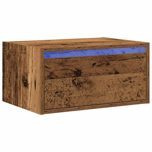 Wand-Nachttisch Altholz-Optik mit LED