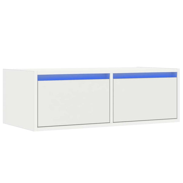 TV-Schrank Weiß mit LED-Leuchten 75 cm