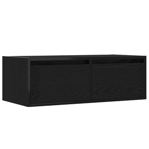 TV-Schrank mit LED Schwarz Eichen-Optik