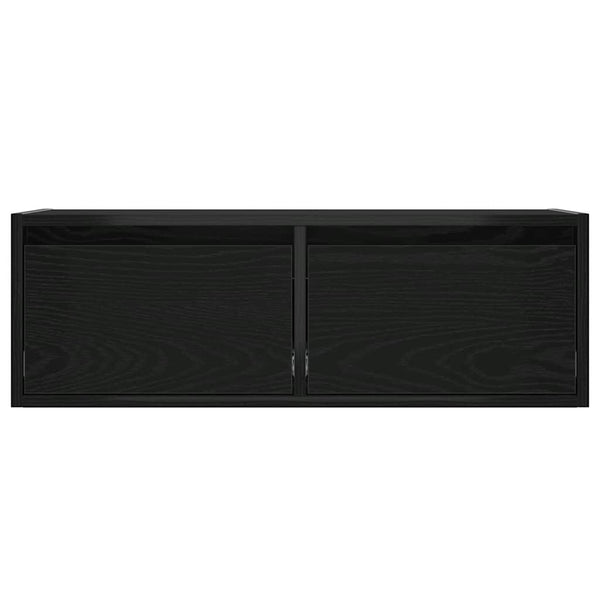 TV-Schrank mit LED Schwarz Eichen-Optik