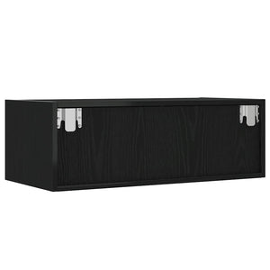 TV-Schrank mit LED Schwarz Eichen-Optik