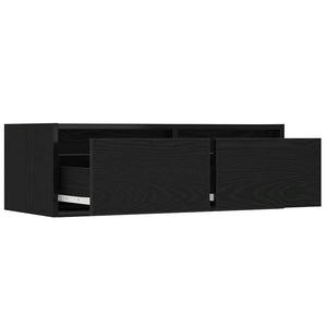 TV-Schrank mit LED Schwarz Eichen-Optik