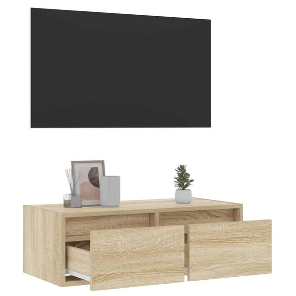 TV-Schrank Sonoma-Eiche mit LED 75 cm