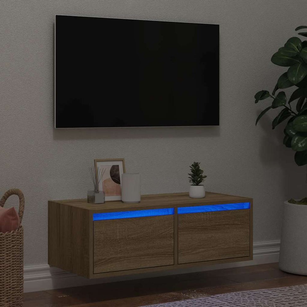 TV-Schrank Sonoma-Eiche mit LED 75 cm
