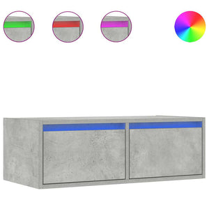 TV-Schrank Betongrau mit LED-Leuchten 75 cm