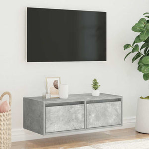 TV-Schrank Betongrau mit LED-Leuchten 75 cm
