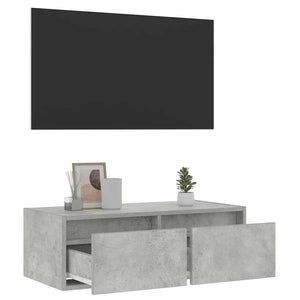 TV-Schrank Betongrau mit LED-Leuchten 75 cm