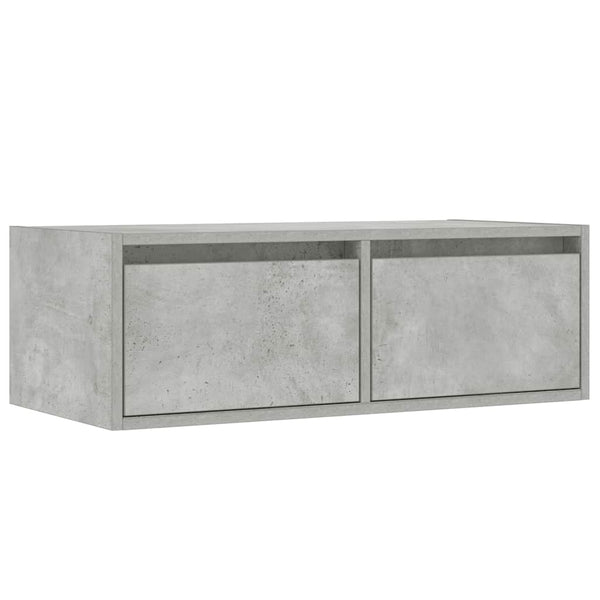 TV-Schrank Betongrau mit LED-Leuchten 75 cm
