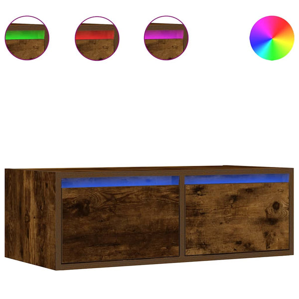 TV-Schrank Räuchereiche mit LED 75 cm
