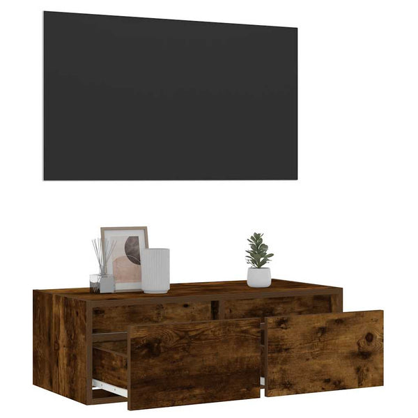 TV-Schrank Räuchereiche mit LED 75 cm
