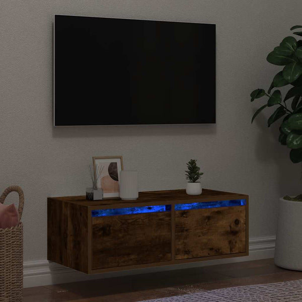 TV-Schrank Räuchereiche mit LED 75 cm