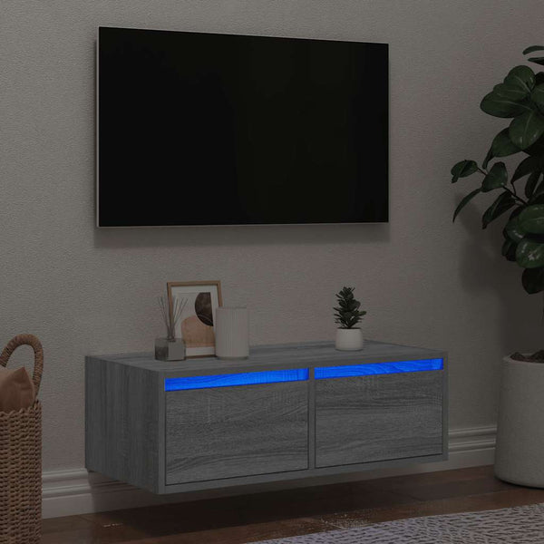 TV-Schrank Grau Sonoma mit LED