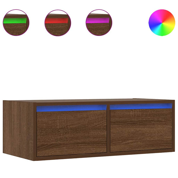 TV-Schrank mit LED Braun Eichen-Optik 75 cm