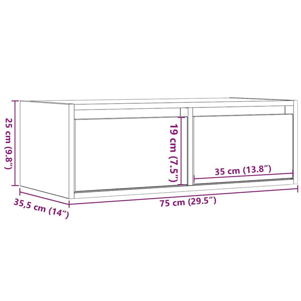 TV-Schrank mit LED Braun Eichen-Optik 75 cm