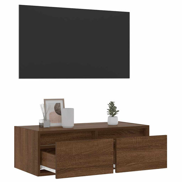 TV-Schrank mit LED Braun Eichen-Optik 75 cm