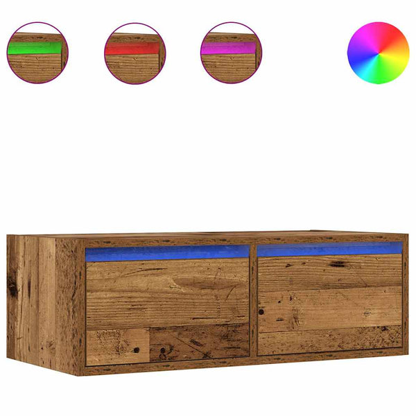 TV-Schrank mit LED Altholz-Optik