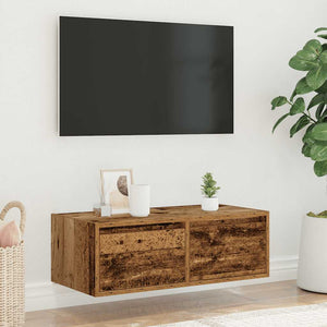 TV-Schrank mit LED Altholz-Optik