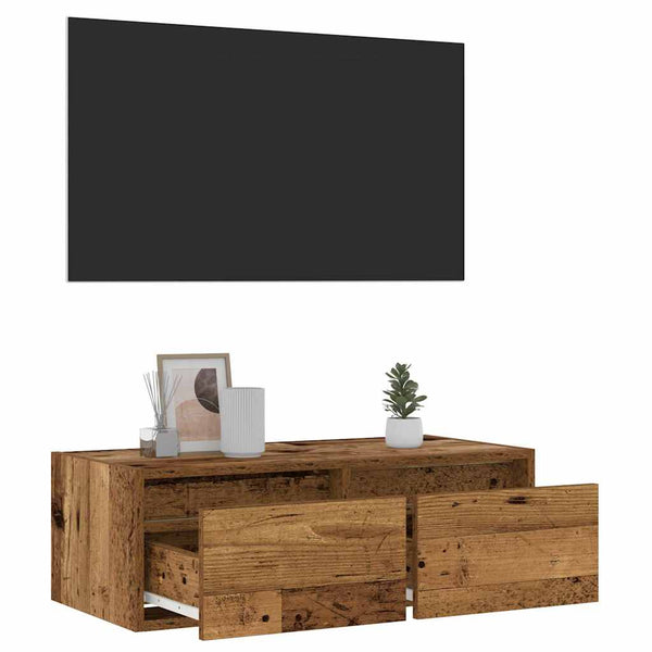 TV-Schrank mit LED Altholz-Optik