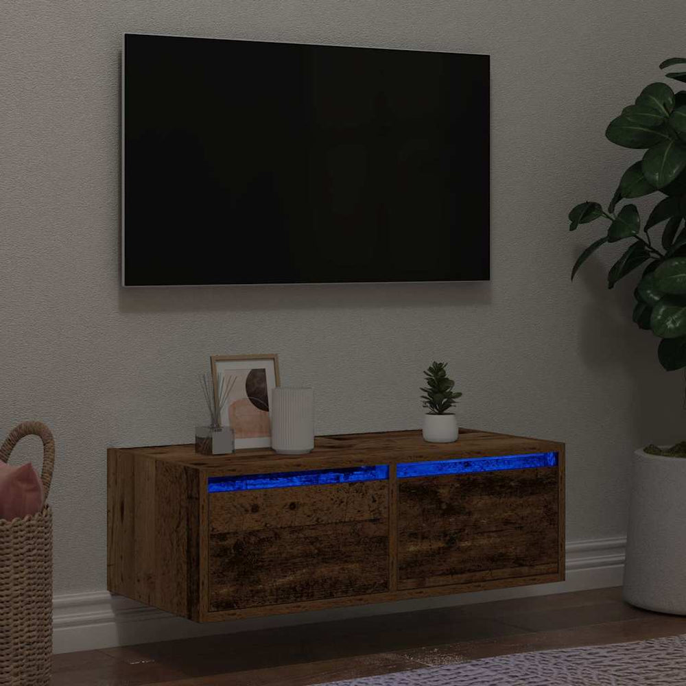 TV-Schrank mit LED Altholz-Optik