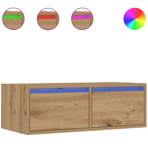 TV-Schrank Artisan-Eiche mit LED-Beleuchtung 75 cm