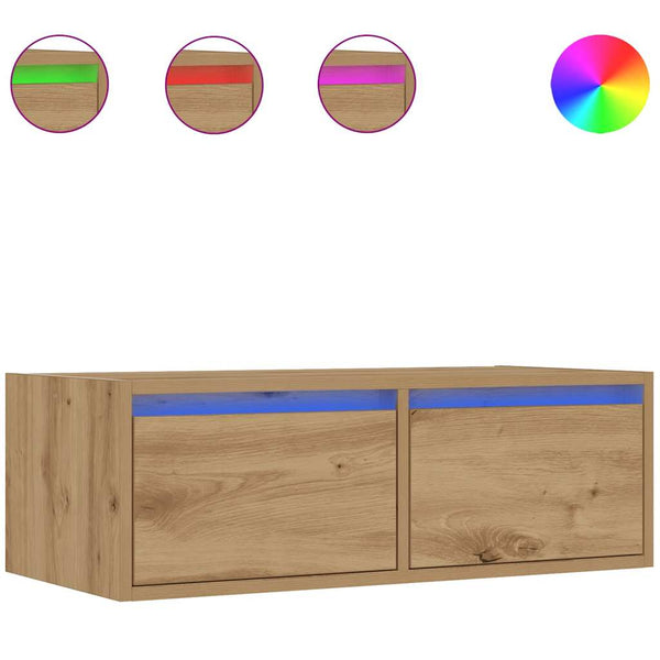 TV-Schrank Artisan-Eiche mit LED-Beleuchtung 75 cm