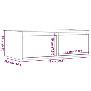TV-Schrank Artisan-Eiche mit LED-Beleuchtung 75 cm