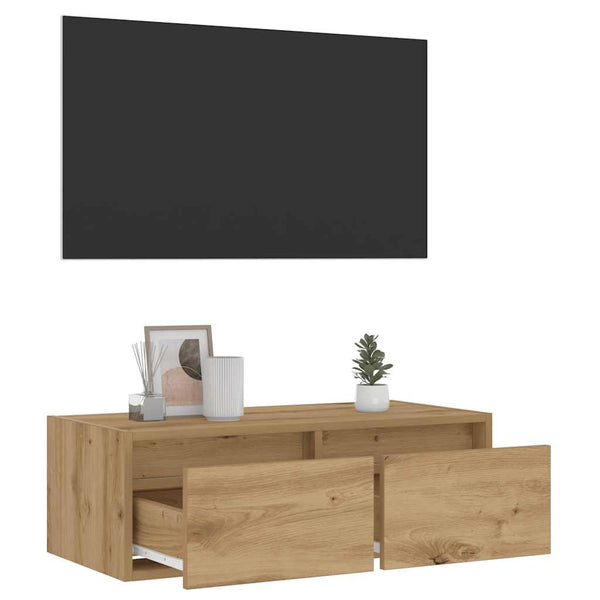 TV-Schrank Artisan-Eiche mit LED-Beleuchtung 75 cm