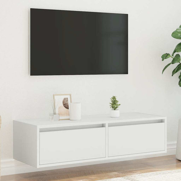 TV-Schrank mit LED Weiß 100cm