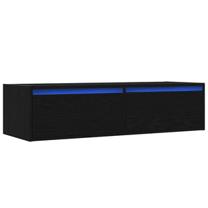 TV-Schrank mit LED Schwarz Eichen-Optik 100 cm