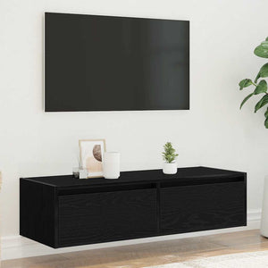 TV-Schrank mit LED Schwarz Eichen-Optik 100 cm