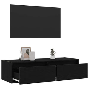 TV-Schrank mit LED Schwarz Eichen-Optik 100 cm