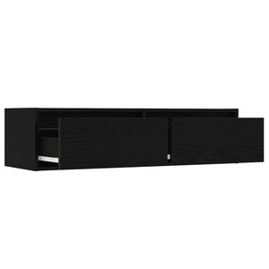 TV-Schrank mit LED Schwarz Eichen-Optik 100 cm