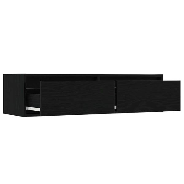 TV-Schrank mit LED Schwarz Eichen-Optik 100 cm