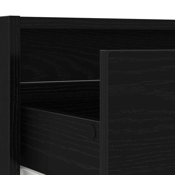 TV-Schrank mit LED Schwarz Eichen-Optik 100 cm