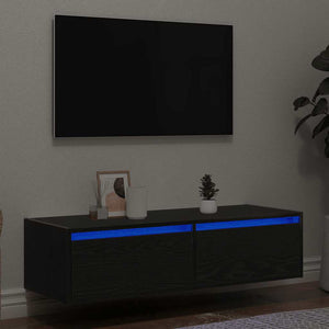 TV-Schrank mit LED Schwarz Eichen-Optik 100 cm