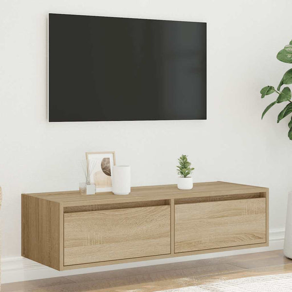 TV-Schrank Sonoma Eiche mit LED 100 cm