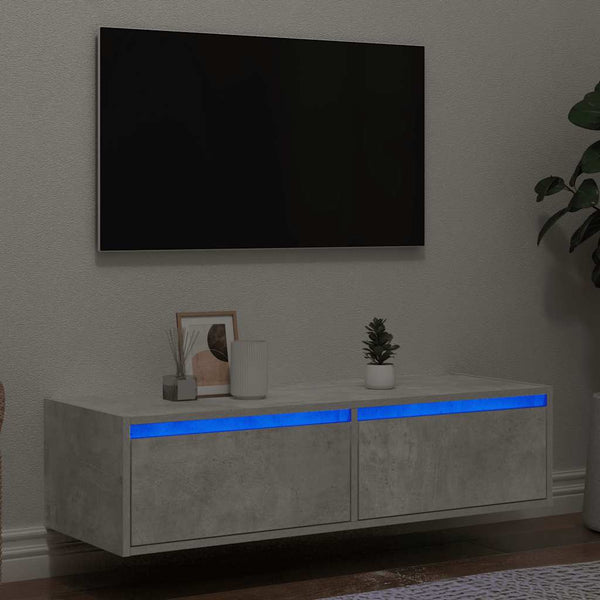 TV-Schrank Betongrau mit LED 100cm