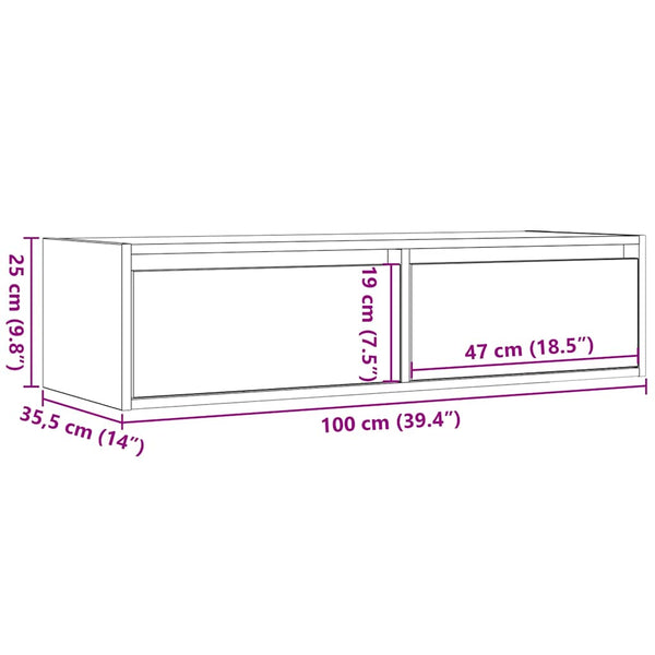 TV-Schrank Räuchereiche mit LED 100cm