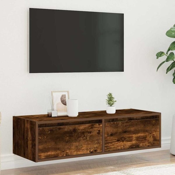 TV-Schrank Räuchereiche mit LED 100cm