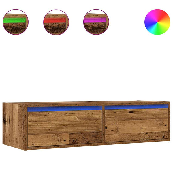 TV-Schrank mit LED Altholz-Optik 100 cm