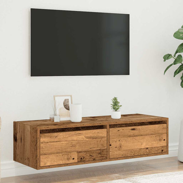 TV-Schrank mit LED Altholz-Optik 100 cm