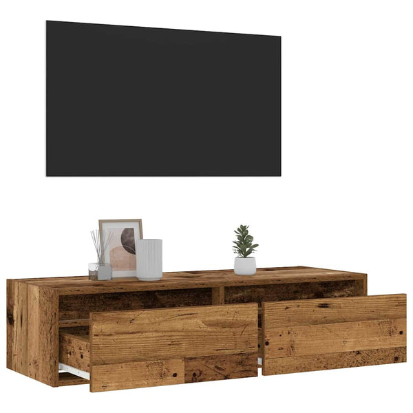 TV-Schrank mit LED Altholz-Optik 100 cm