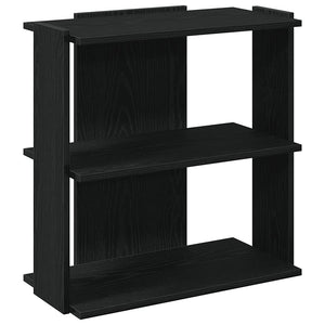 Bücherregal Schwarz, 3 Böden, 60 cm