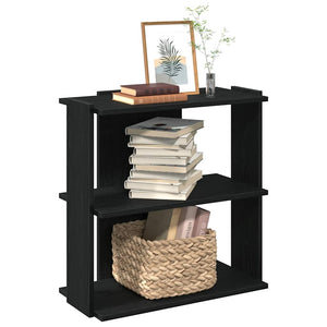 Bücherregal Schwarz, 3 Böden, 60 cm