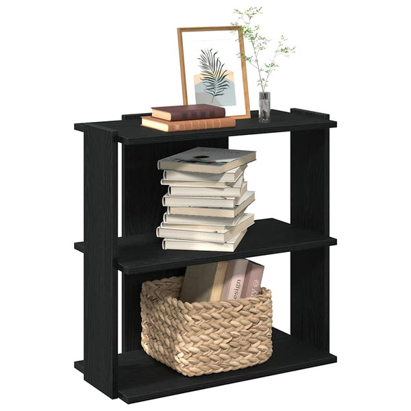Bücherregal Schwarz, 3 Böden, 60 cm
