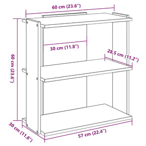 Bücherregal Sonoma Eiche 60cm