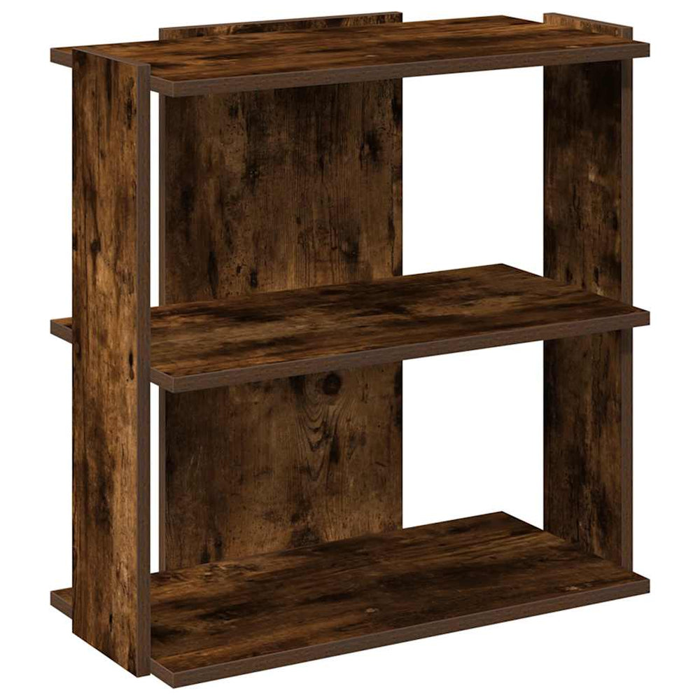 vidaXL Bookcase 3 Tiers Smoked Oak 60x30x60 cm Engineered Wood