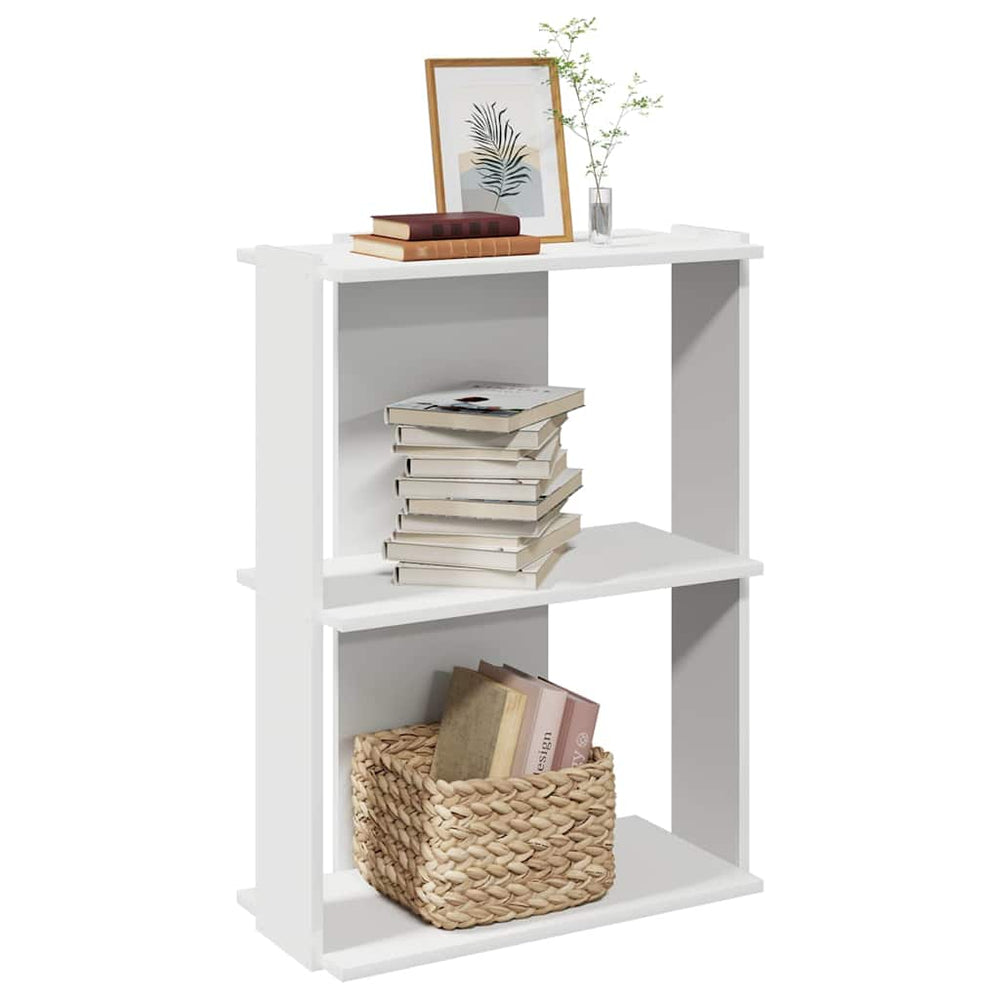 vidaXL Bookshelf with 3 Tiers White 60x30x80 cm Engineered Wood