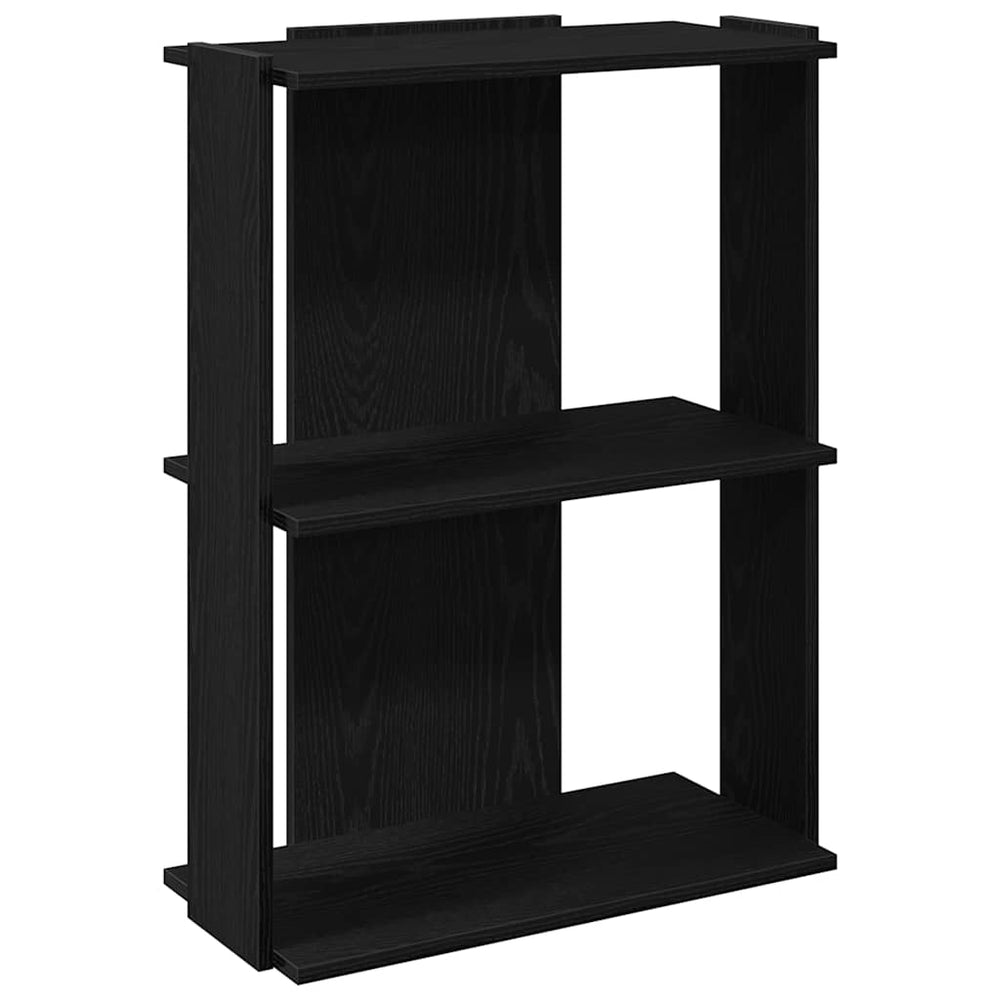 vidaXL Bookcase with 3 Shelves Black 60x30x80 cm Engineered Wood